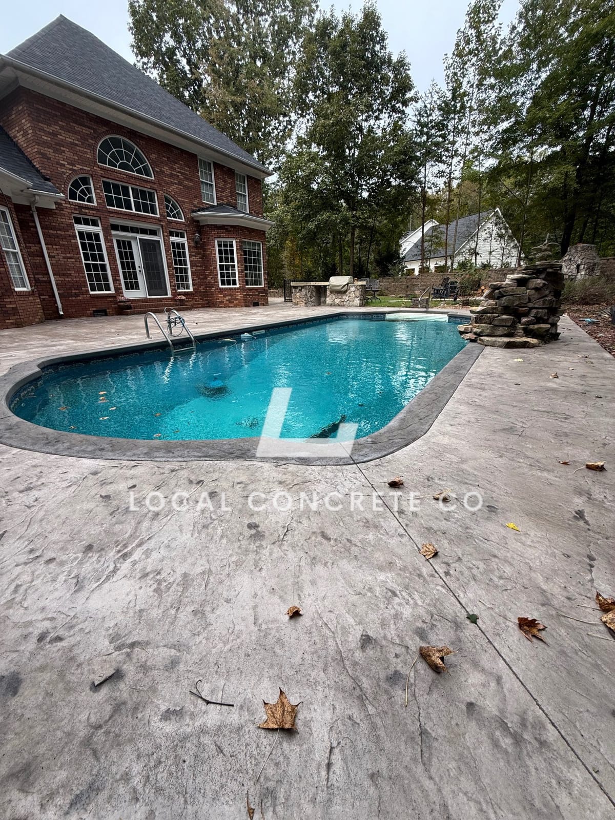 Concrete pool deck replacement on a Lake Norman, NC property